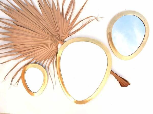 Moroccan Teardrop Decorative Mirror Golden Color