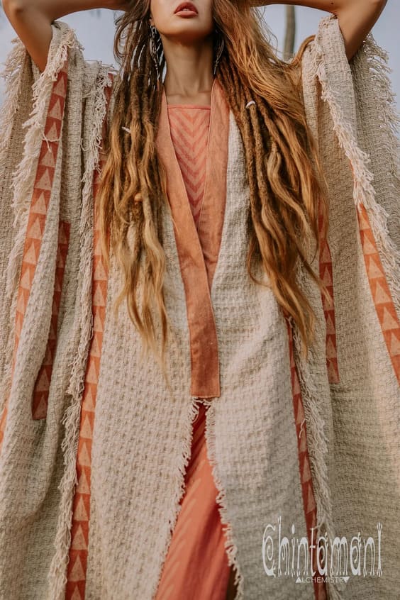 bohemian wraps and coats outfits