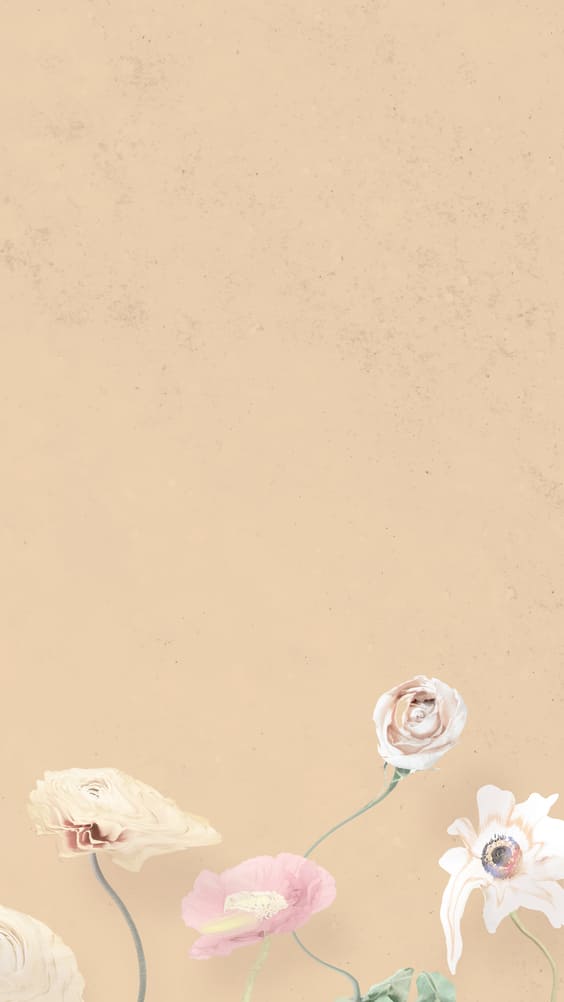 Soft pink background with pretty painted wildflowers wallpaper.