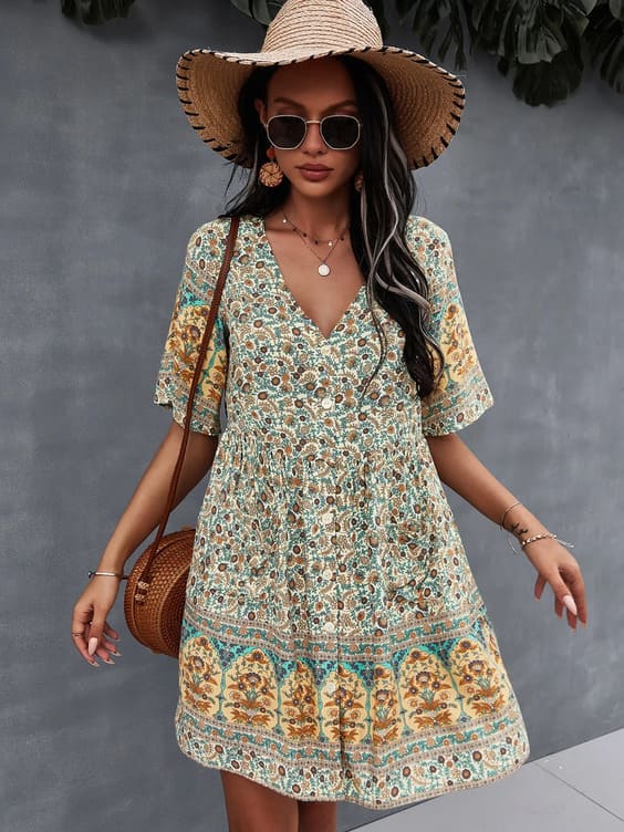 loose fitting bohemian dress example