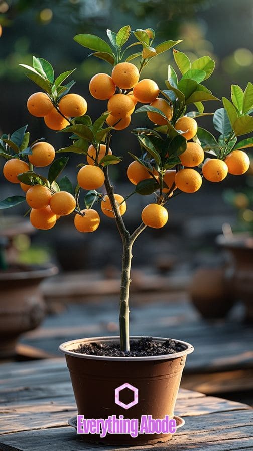 orange tree in pot
