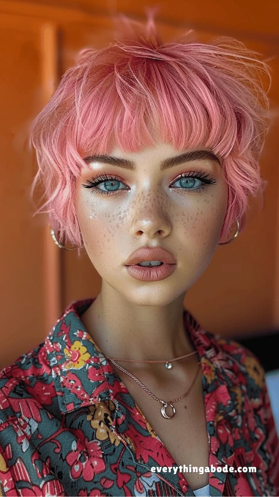 pink hairstyle
