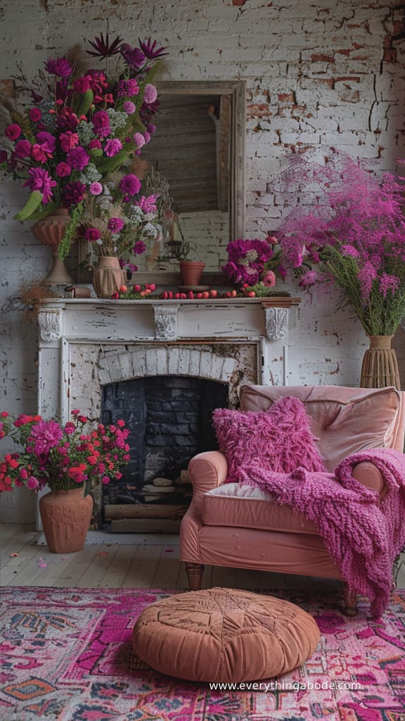 pink houseplants