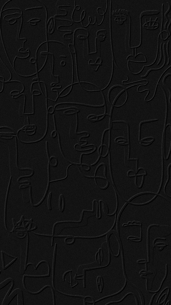 Abstract face line drawing on a black background design 