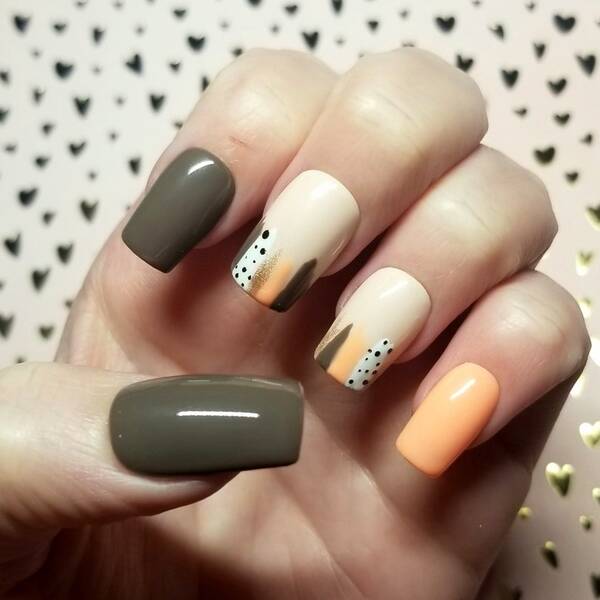 Cute green abstract for short nails