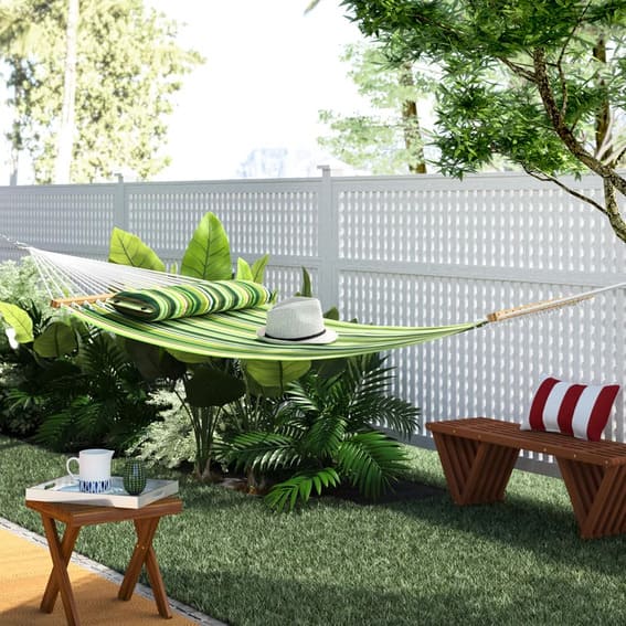 Hang a Hammock for your backyard tiki bar