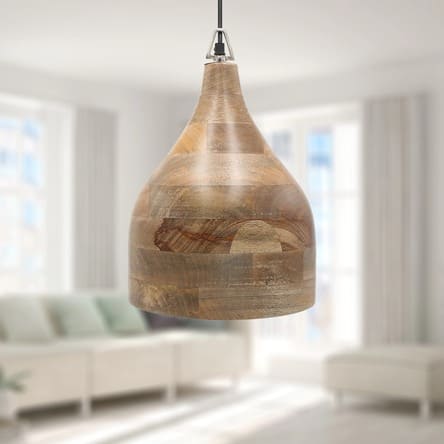 Teardrop Wood Pendant on Overstock