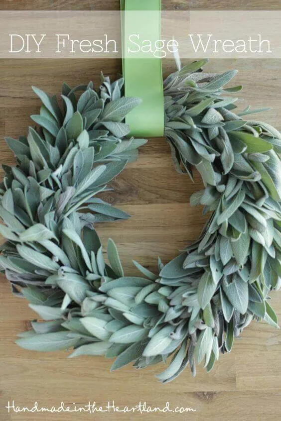 15 Stylish and Cheap DIY Fall Wreaths! Everything abode, fresh sage wreath