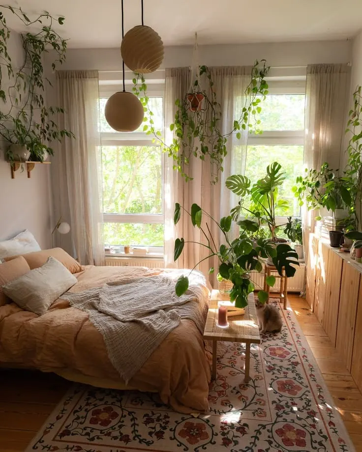 Sunlight, soft bedding, and lots of green plants