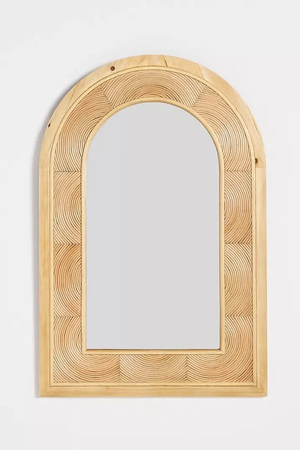 rattan wall mirror, wall decor Anthropologie