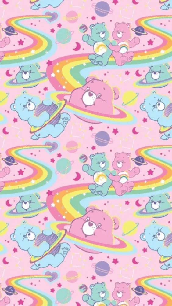 Rainbow care bears aesthetic wallpaper