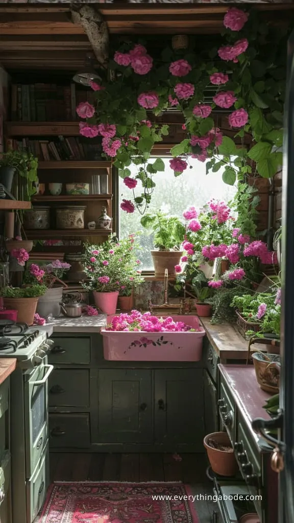 pink houseplants