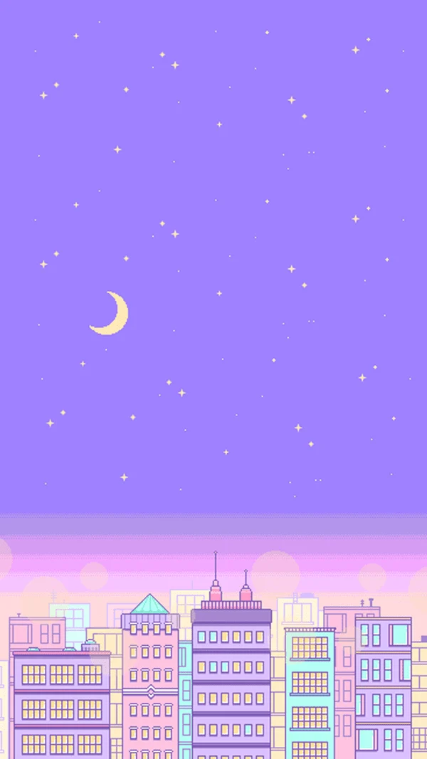 purple pastel city sky