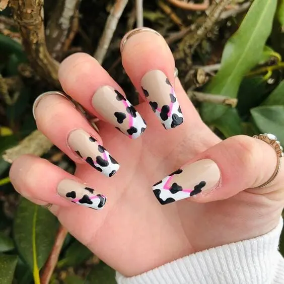Cow print nails