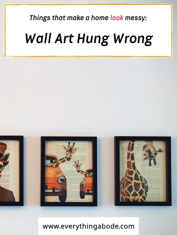 Wall art hung a little too high